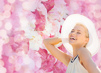 Image showing beautiful woman enjoying summer outdoors