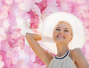 Image showing beautiful woman enjoying summer outdoors