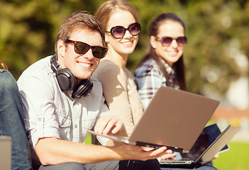 Image showing students or teenagers with laptop computers