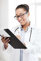 Image showing african female doctor in hospital