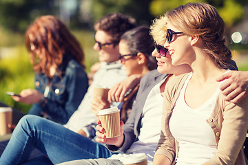 Image showing group of students or teenagers hanging out