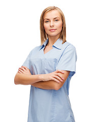 Image showing smiling female doctor or nurse