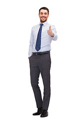 Image showing handsome businessman showing thumbs up