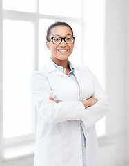 Image showing african female doctor in hospital