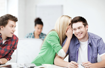 Image showing group of students gossiping at school