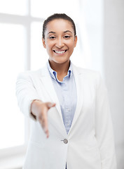 Image showing businesswoman ready for handshake