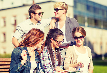 Image showing group of students or teenagers hanging out