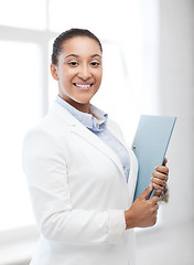 Image showing african businesswoman in office