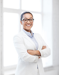 Image showing african businesswoman in office