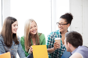 Image showing students communicating and laughing at school