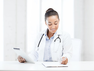 Image showing female doctor with tablet pc