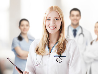 Image showing female doctor with stethoscope