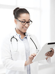 Image showing african doctor with tablet pc