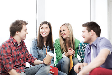 Image showing students communicating and laughing at school