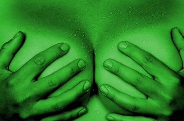 Image showing Hands covering breasts