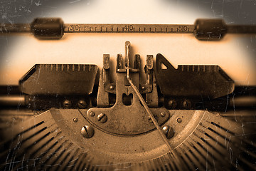 Image showing Old typewriter with paper