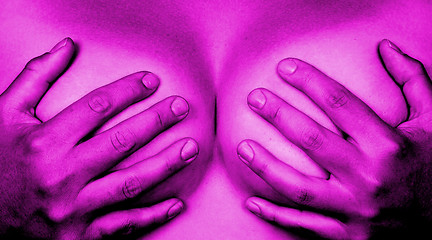 Image showing Hands covering breasts