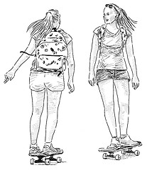 Image showing girl on a skateboard