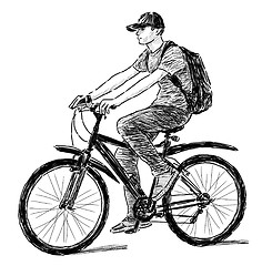 Image showing guy riding a bicycle