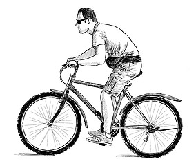 Image showing man riding a bike