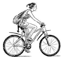 Image showing girl on the bicycle