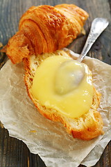 Image showing Croissant with custard.