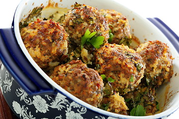 Image showing Meatballs closeup.