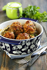Image showing Meatballs with cream sauce.