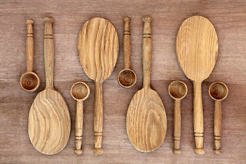 Image showing Rustic Wooden Spoons