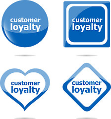 Image showing customer loyalty stickers set isolated on white, icon button