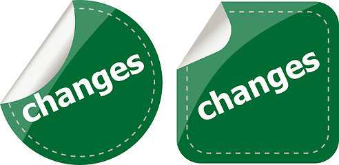 Image showing changes stickers set, icon button isolated on white