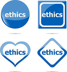 Image showing stickers label set business tag with ethics word