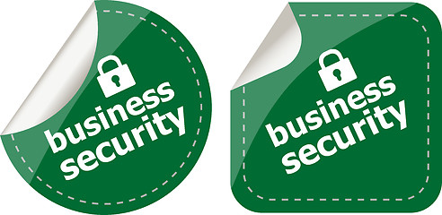 Image showing business security stickers label tag set isolated on white