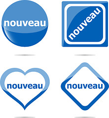 Image showing new stickers set isolated on white, icon button