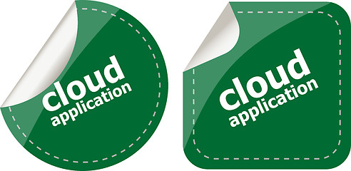 Image showing cloud application stickers label tag set isolated