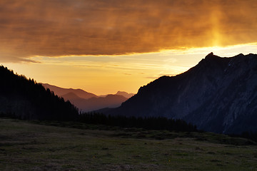 Image showing Sunrise in the Austrian Alps, Salzburger Land, Austria 