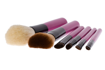 Image showing Set of brushes for makeup isolated on white background