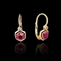 Image showing Gold earrings