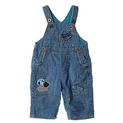 Image showing Blue children's jeans on straps 