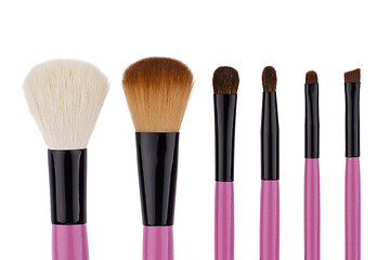 Image showing Set of brushes for makeup isolated on white background