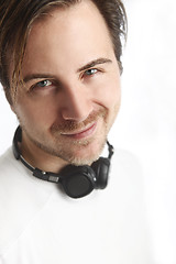 Image showing Young man with headphones