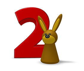 Image showing number two and rabbit