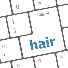 Image showing hair word on computer pc keyboard key