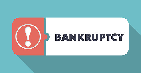 Image showing Bankruptcy on Turquoise in Flat Design.