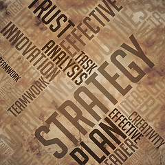 Image showing Strategy - Grunge Wordcloud Concept.