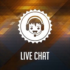 Image showing Live Chat. Retro label design.