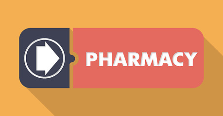 Image showing Pharmacy on Orange in Flat Design.