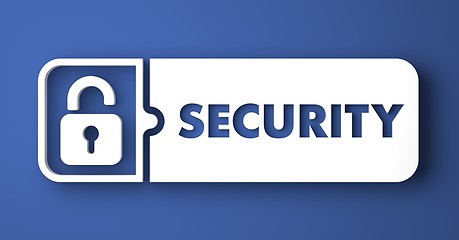 Image showing Security Concept on Blue Background in Flat Design.