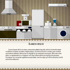 Image showing Flat illustration of kitchen