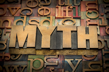 Image showing myth word in wood type